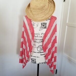 Anthropologie Moth Coral & White Shrug